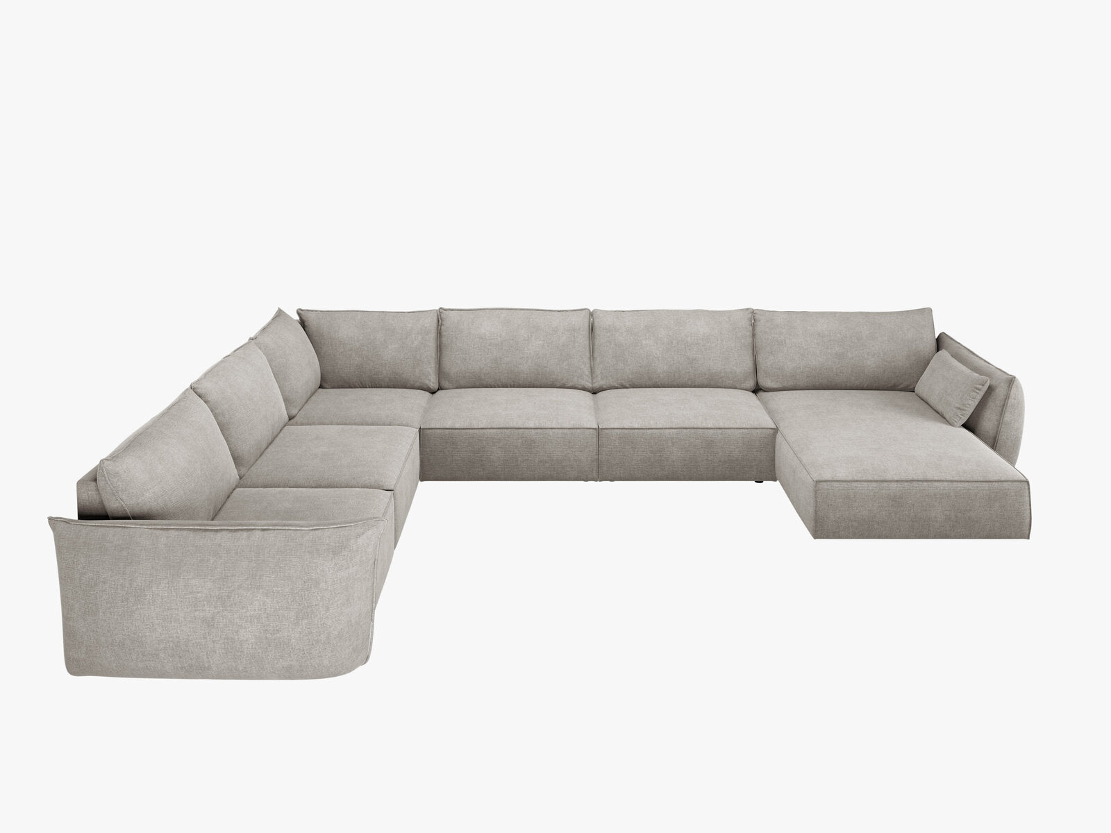 Micadoni Panorama-Ecksofa Kaelle 8-Sitzer Links Chenille Over The Horizon Hellgrau