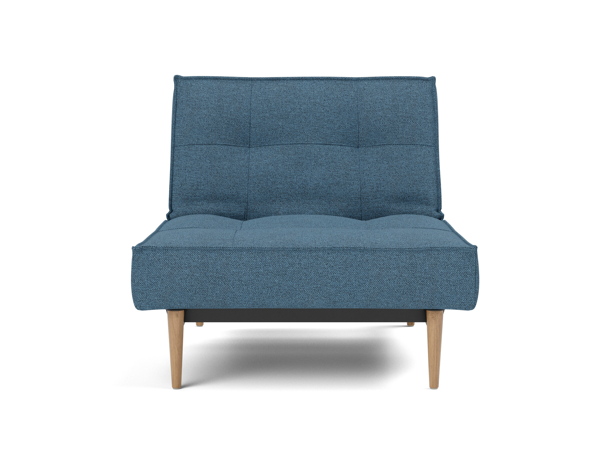 Sessel Splitback Strukturierter Stoff Weda 302-Weda-Blue Beine Styletto Eiche hell
