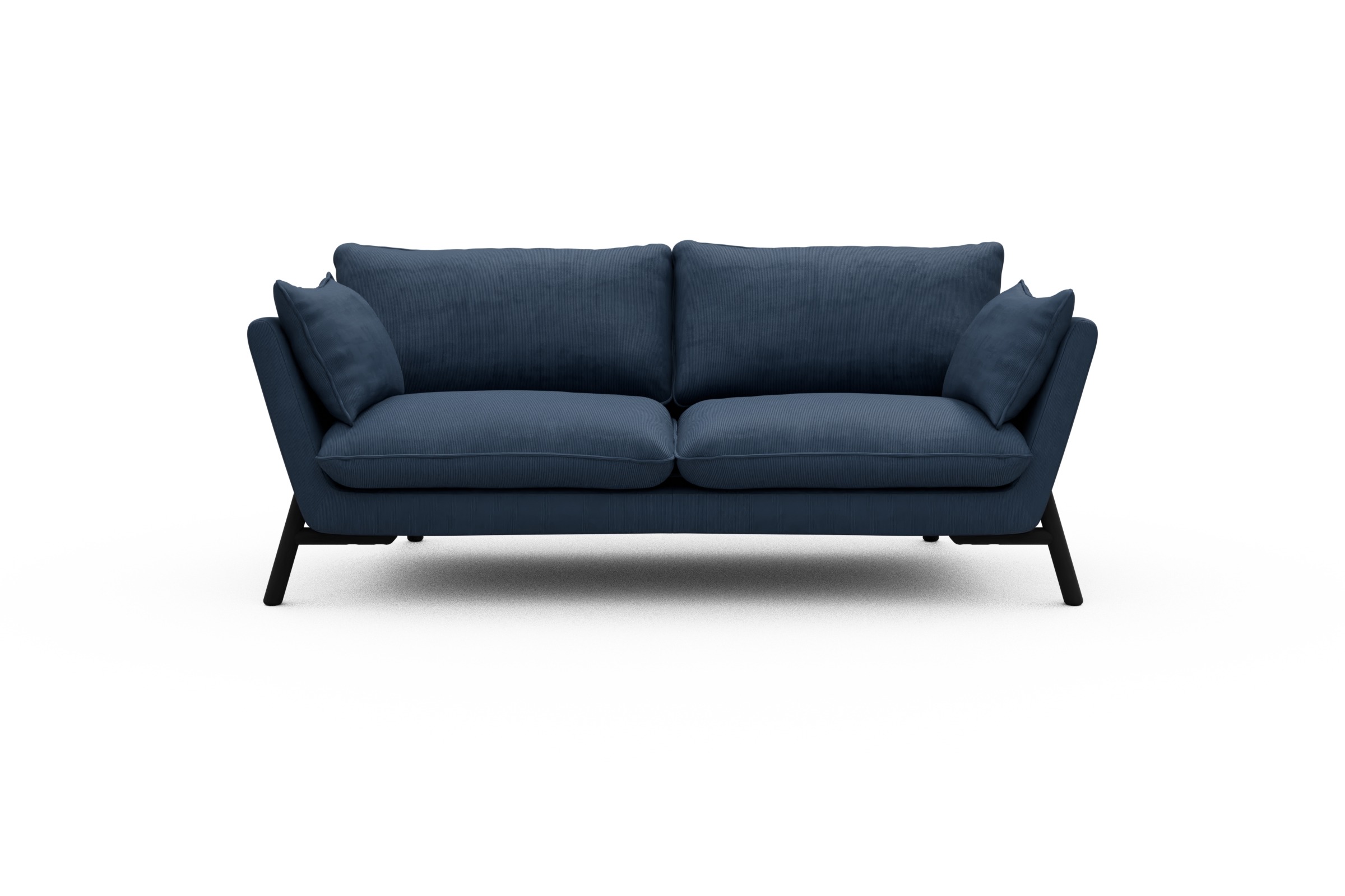 Skandi Home Sofa Emil 2-Sitzer Beinfarbe Eiche Schwarz Cordufine-Royal-Blue moebelfaktor
