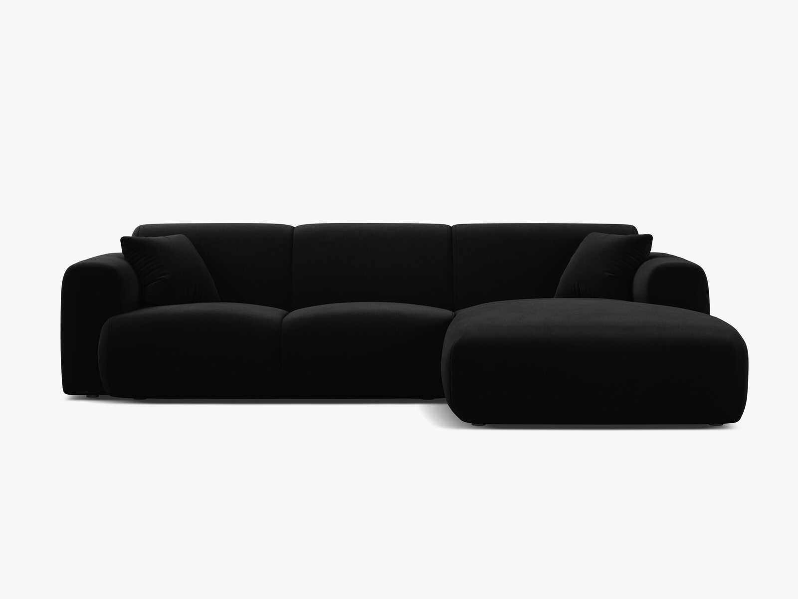Micadoni Ecksofa Molino 4-Sitzer Rechts Samt Casino Schwarz