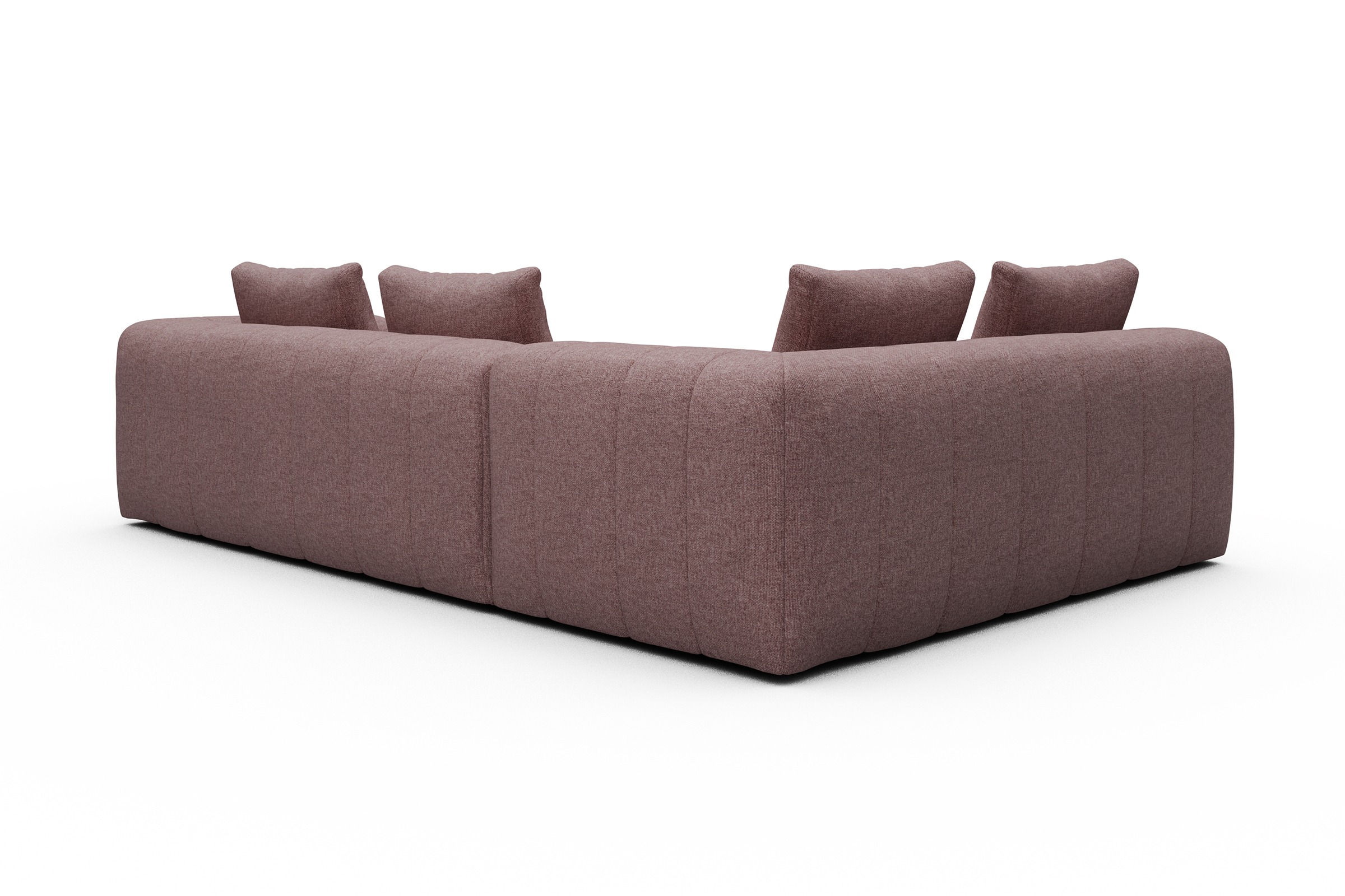 Ecksofa Hugo 2x 2,5-Sitzer Armlehne rechts Sama-Flamingo