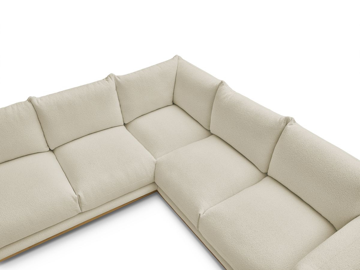 Bobochic Ernest Ecksofa mit Pouf Bouclé-Stoff Beige