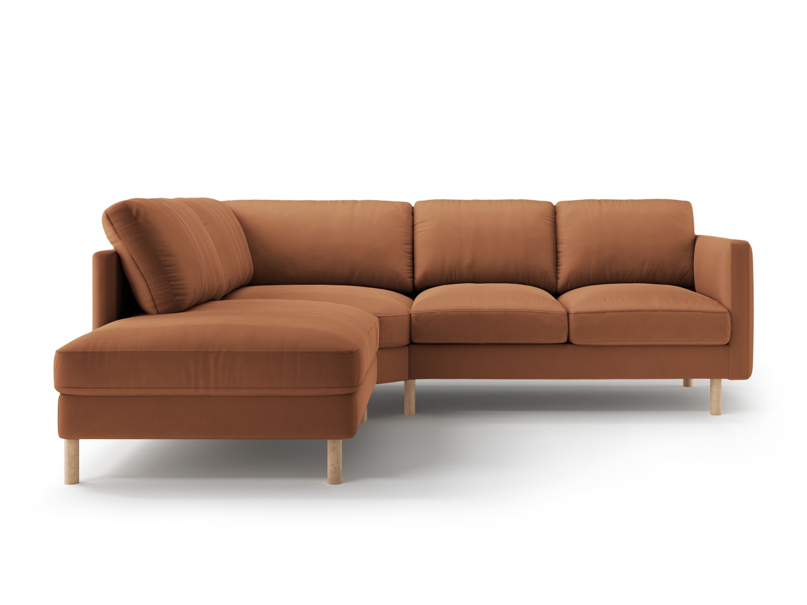 Micadoni Symmetrisches Ecksofa Eden 4-Sitzer Links Samt Honig