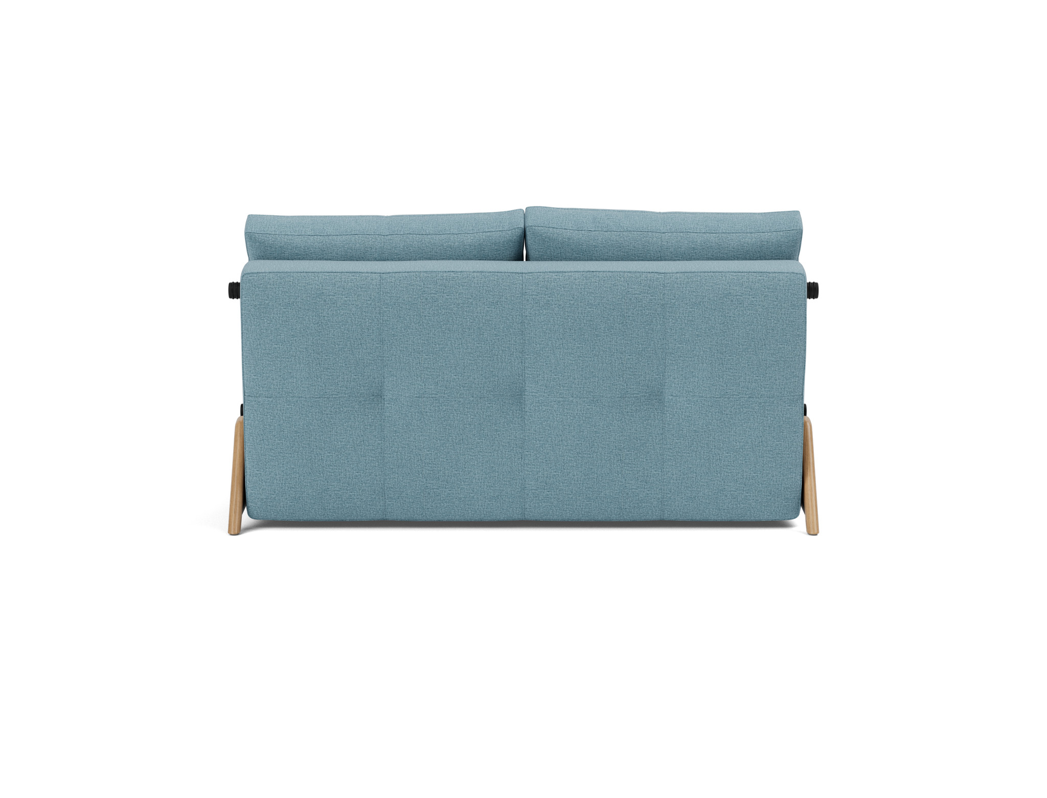Schlafsofa Cubed 140 Flachgewebe Mixed Dance 525-Light-Blue Beine Eiche