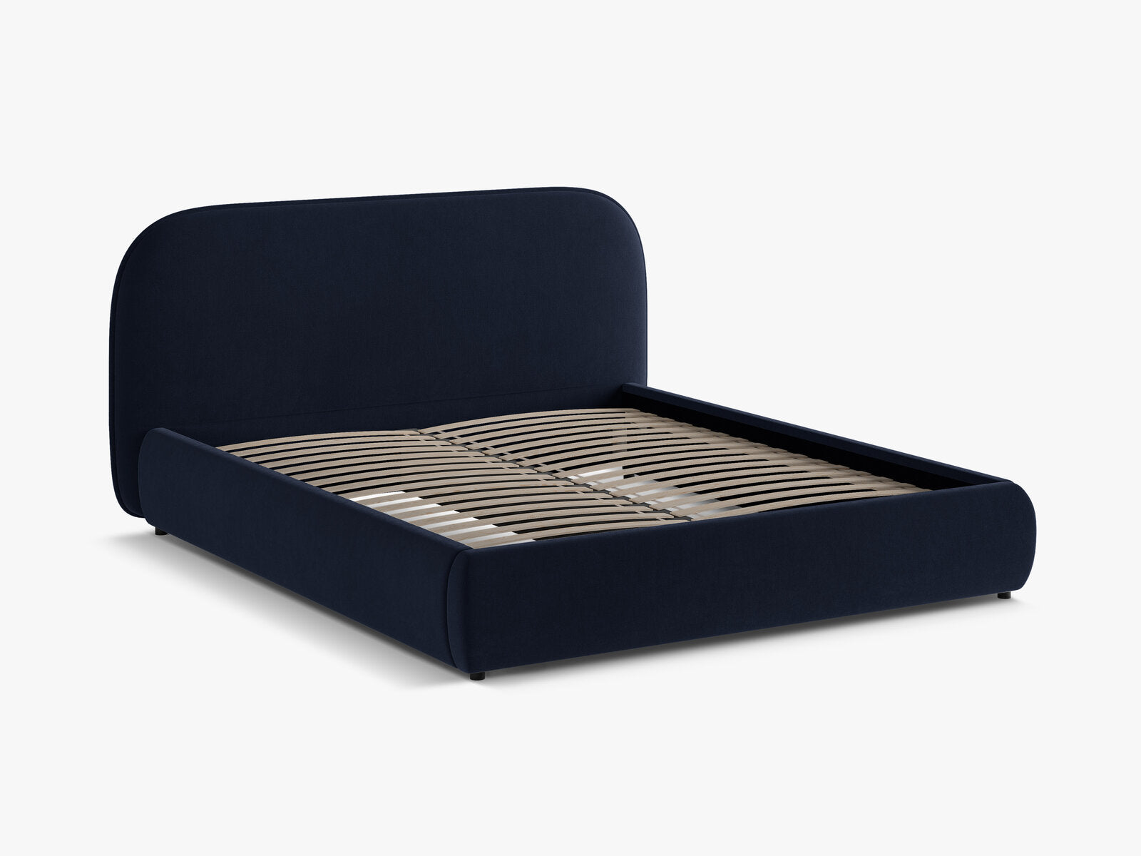 Micadoni Murada Bett mit Kopfteil Samt Salvador Königsblau 160x200