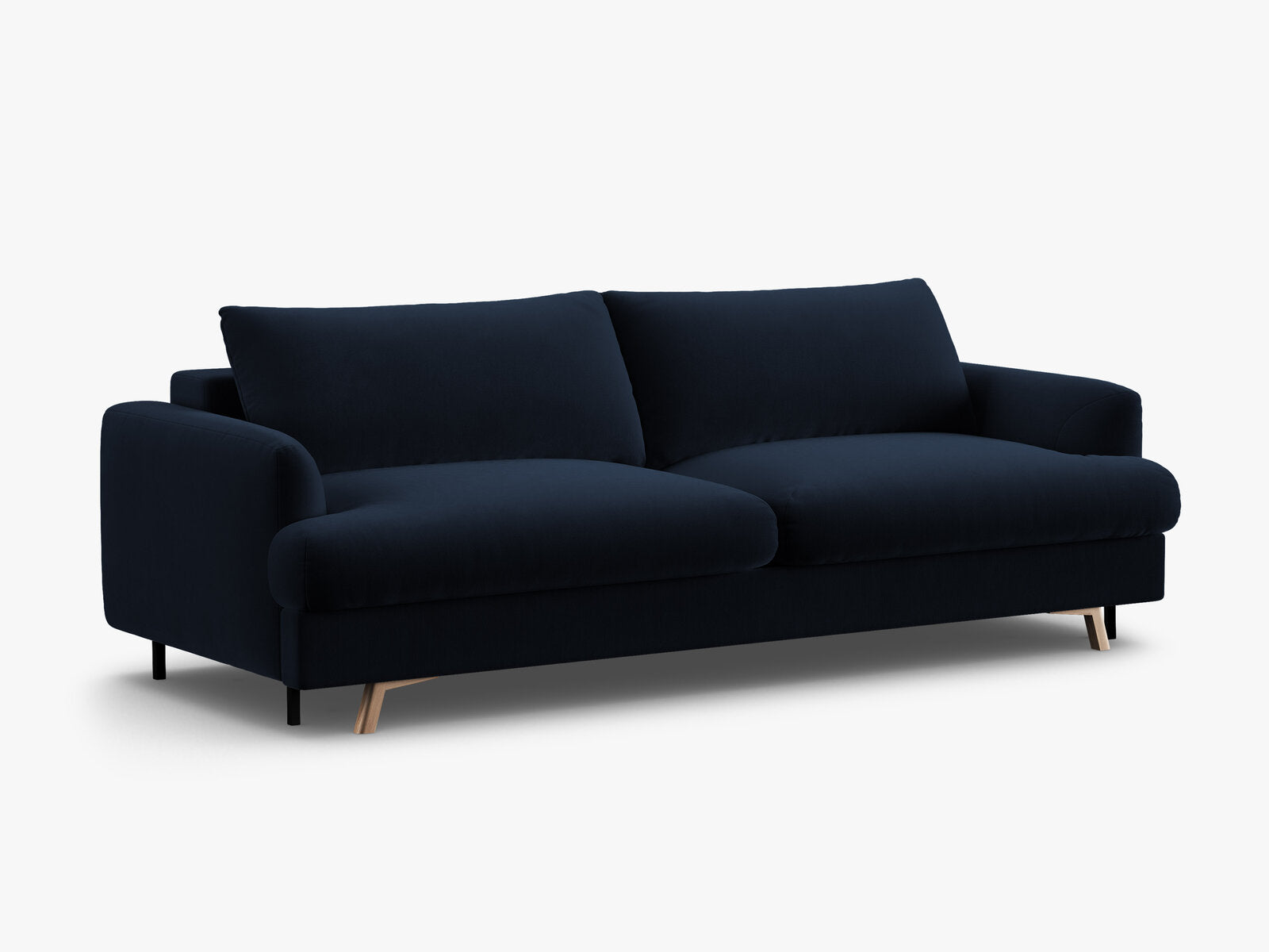 Micadoni Naomi Schlafsofa 3-Sitzer mit Bettkasten Samt Salvador Königsblau