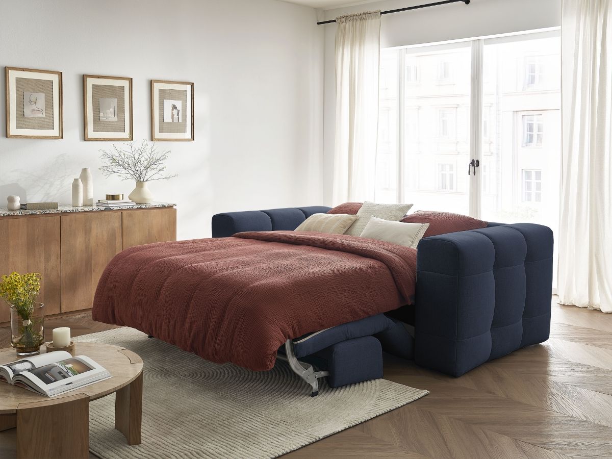 Bobochic Cloud Schlafsofa 3-Sitzer Stoff Dunkelblau