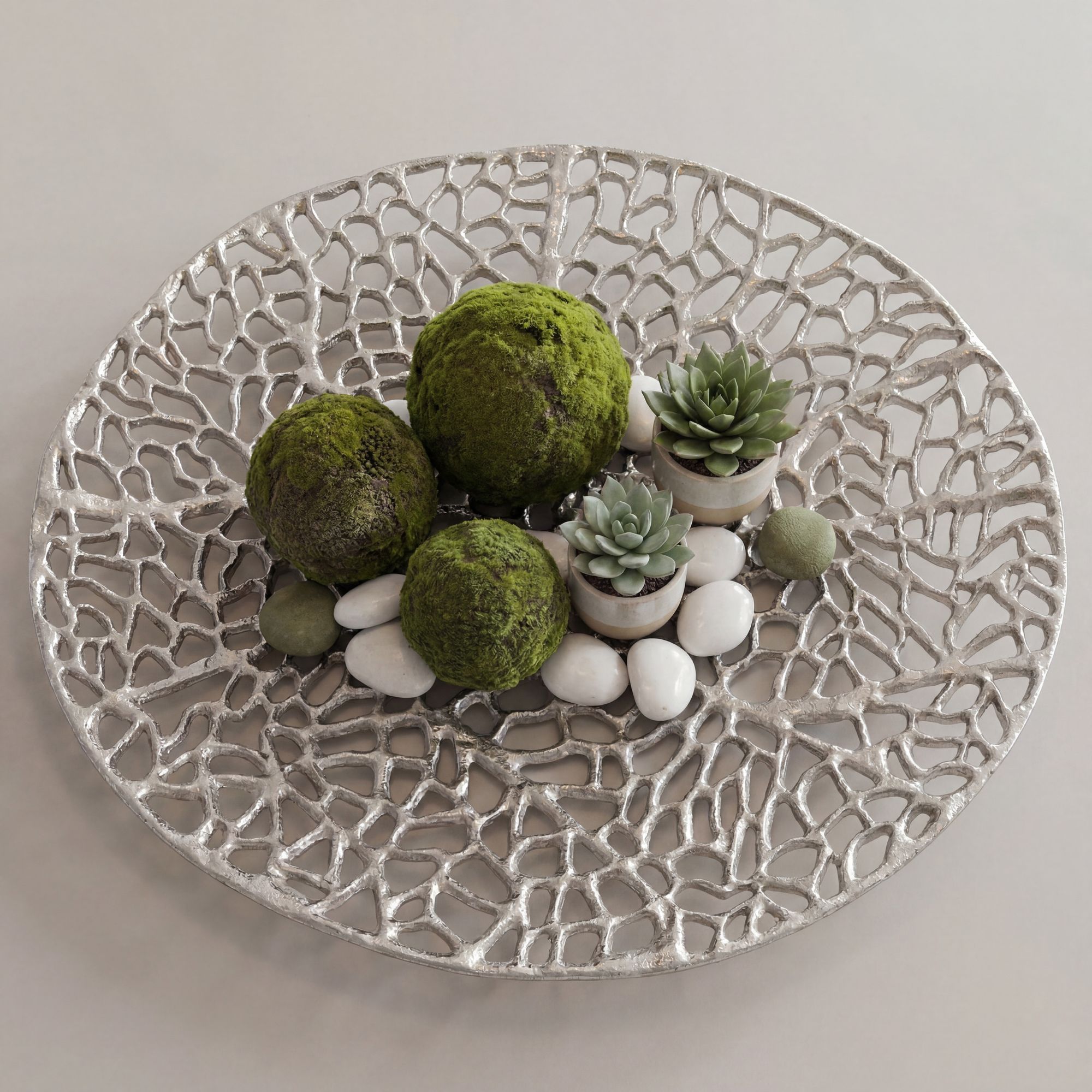 Dekoschale Lonevag Aluminium Silber Ø 44 cm