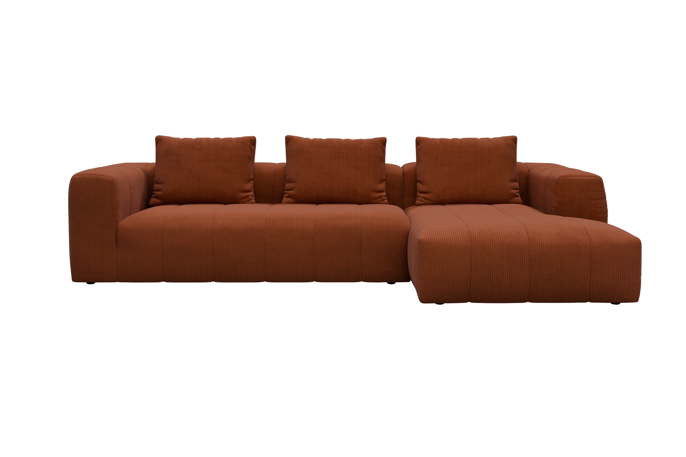 Hugo 2,5-Sitzer Armlehne links mit Chaiselongue Corduroy-Burnt-Orange moebelfaktor