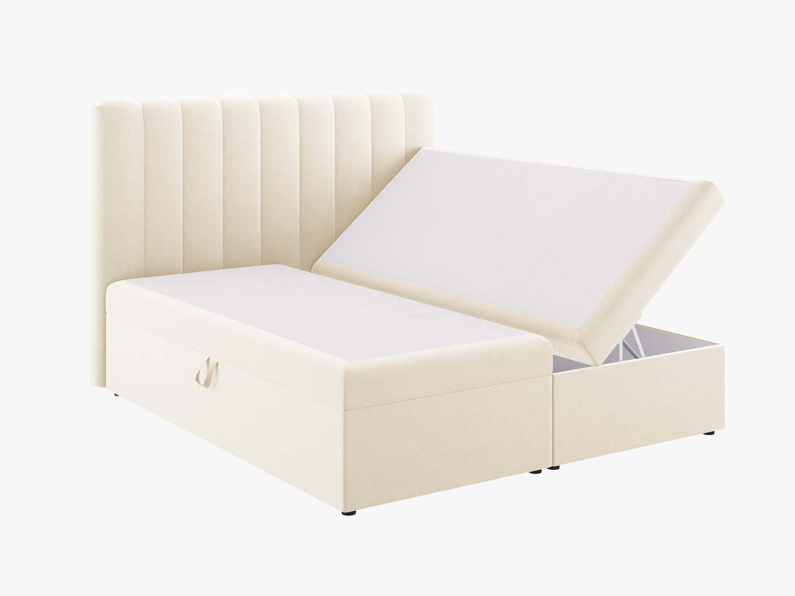 Micadoni Boxspringbett Kelp Samt Helles Beige 180x200