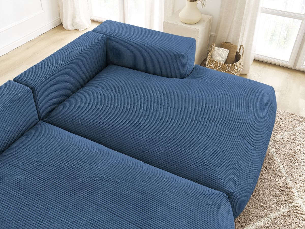 Bobochic Voltaire Sofa 4-Sitzer 248 × 170 cm Cordsamt Dunkelblau