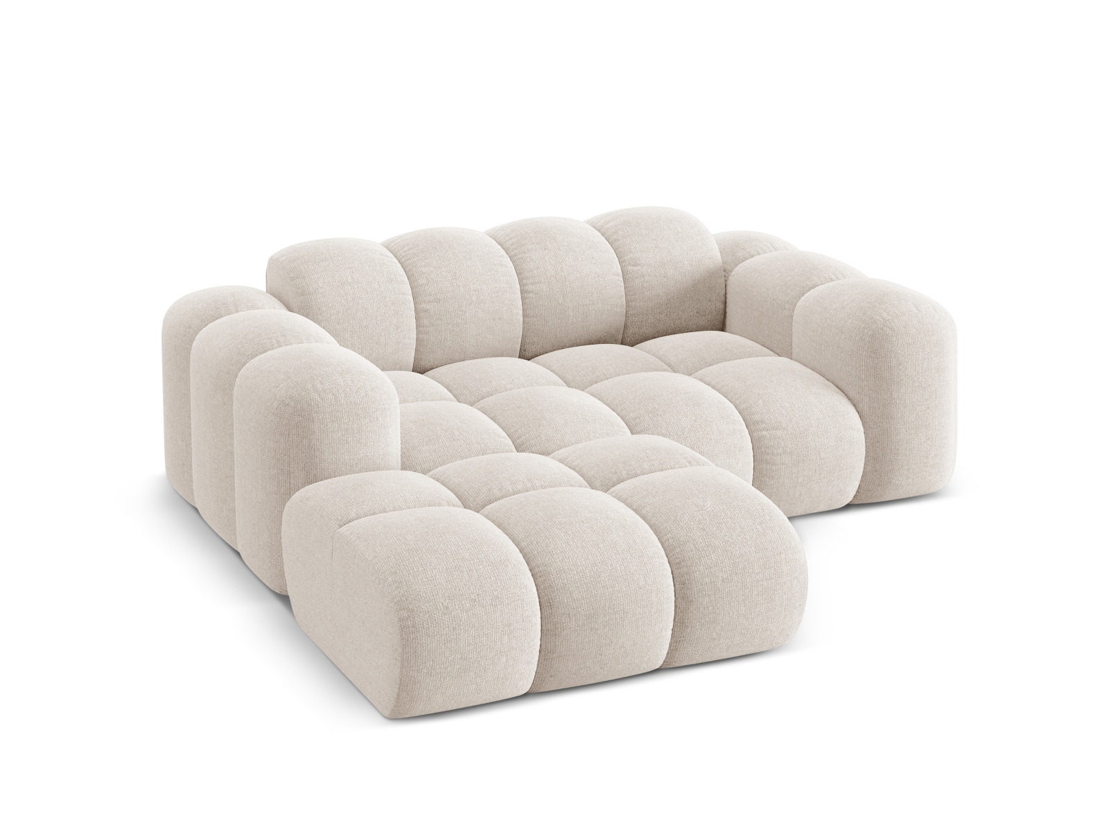 Cosmopolitan Design Ecksofa Treno 2-Sitzer Chenille Eden Helles Beige Links
