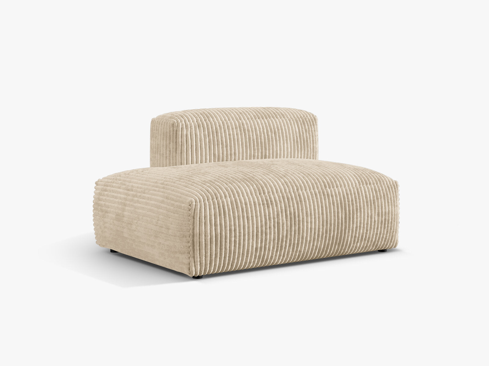 Micadoni Ecksofa-Modul Martina 1-Sitzer Kord Tilia Helles Beige Links