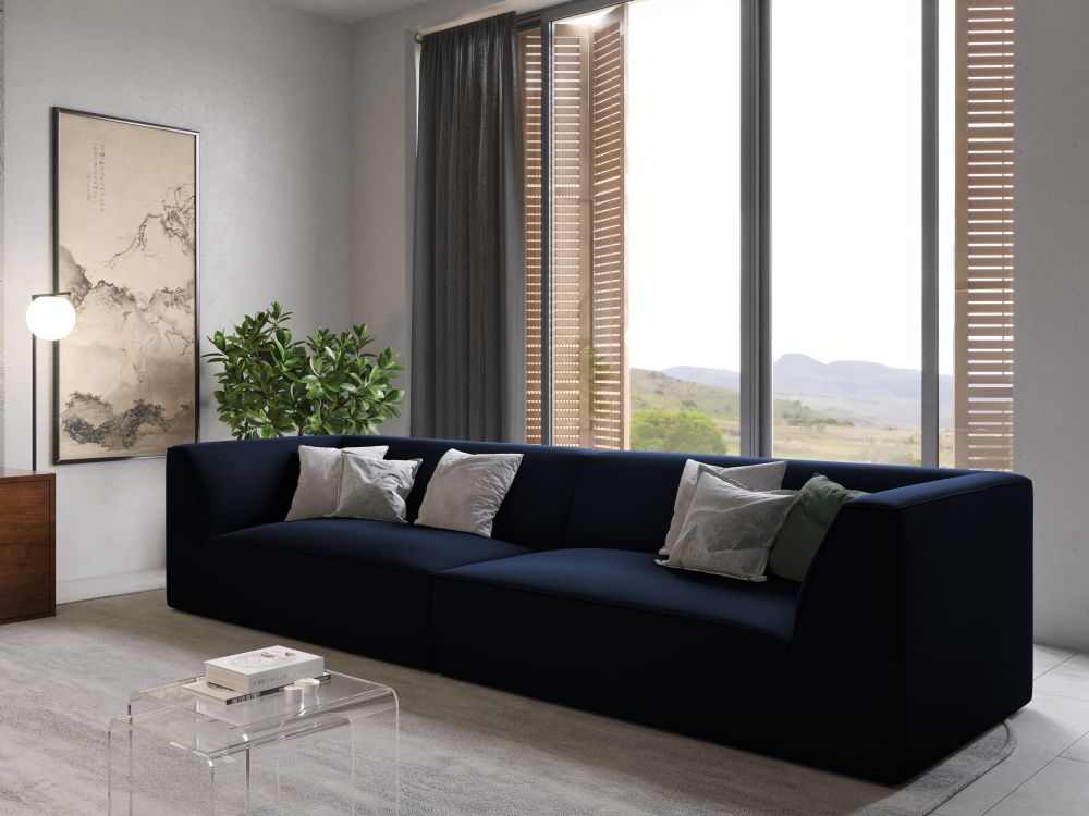 Cosmopolitan Design Sofa Siena 4-Sitzer Samt Salvador Königsblau