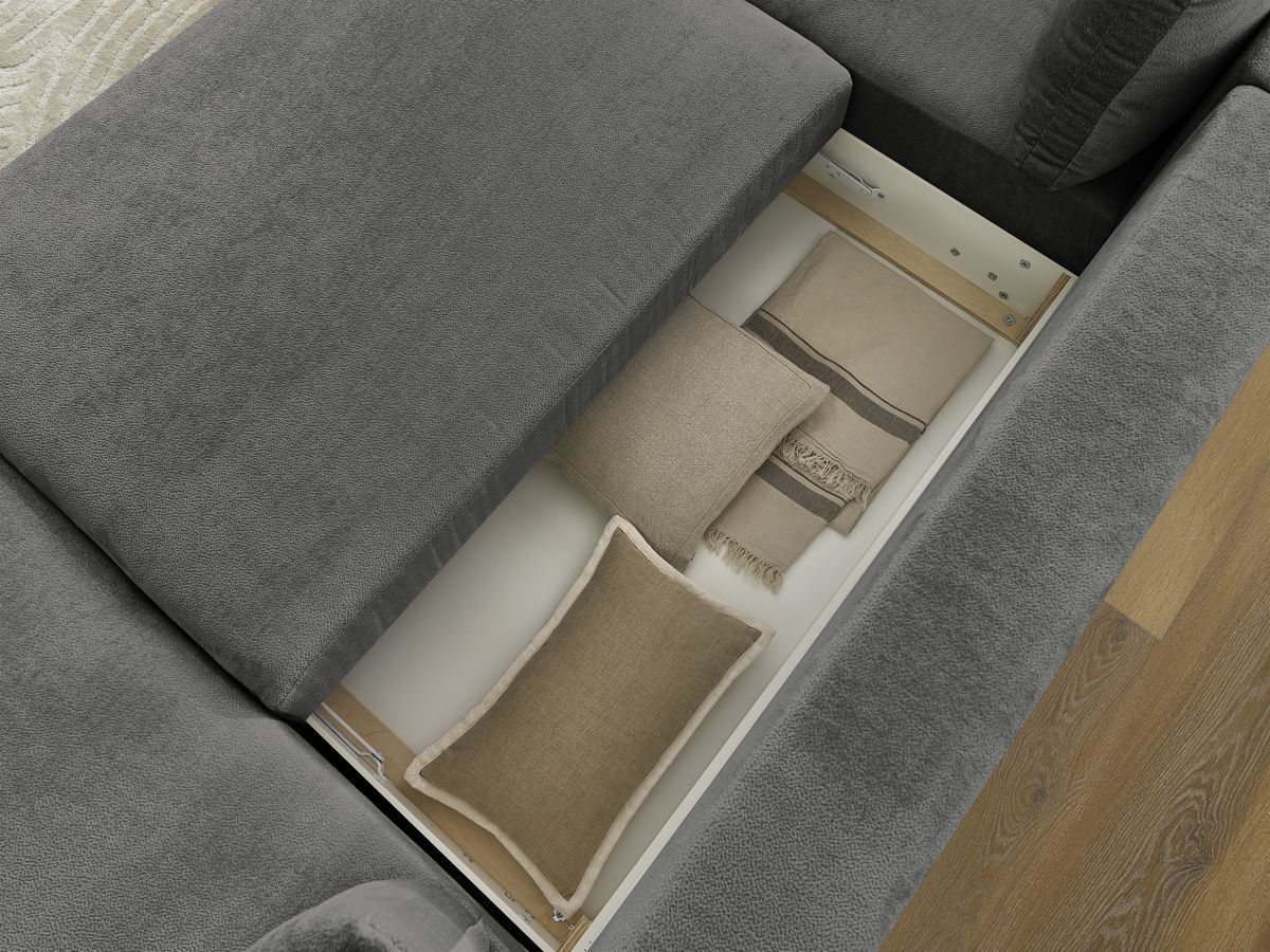 Bobochic Lucien Wohnlandschaft Stoff Dunkelgrau Ecke rechts