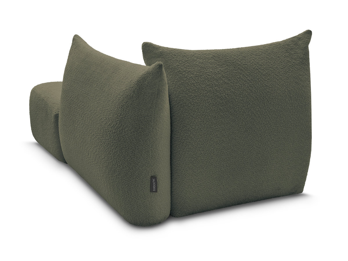 Bobochic Azra Méridienne-Modul Bouclé-Stoff Grün Ecke rechts