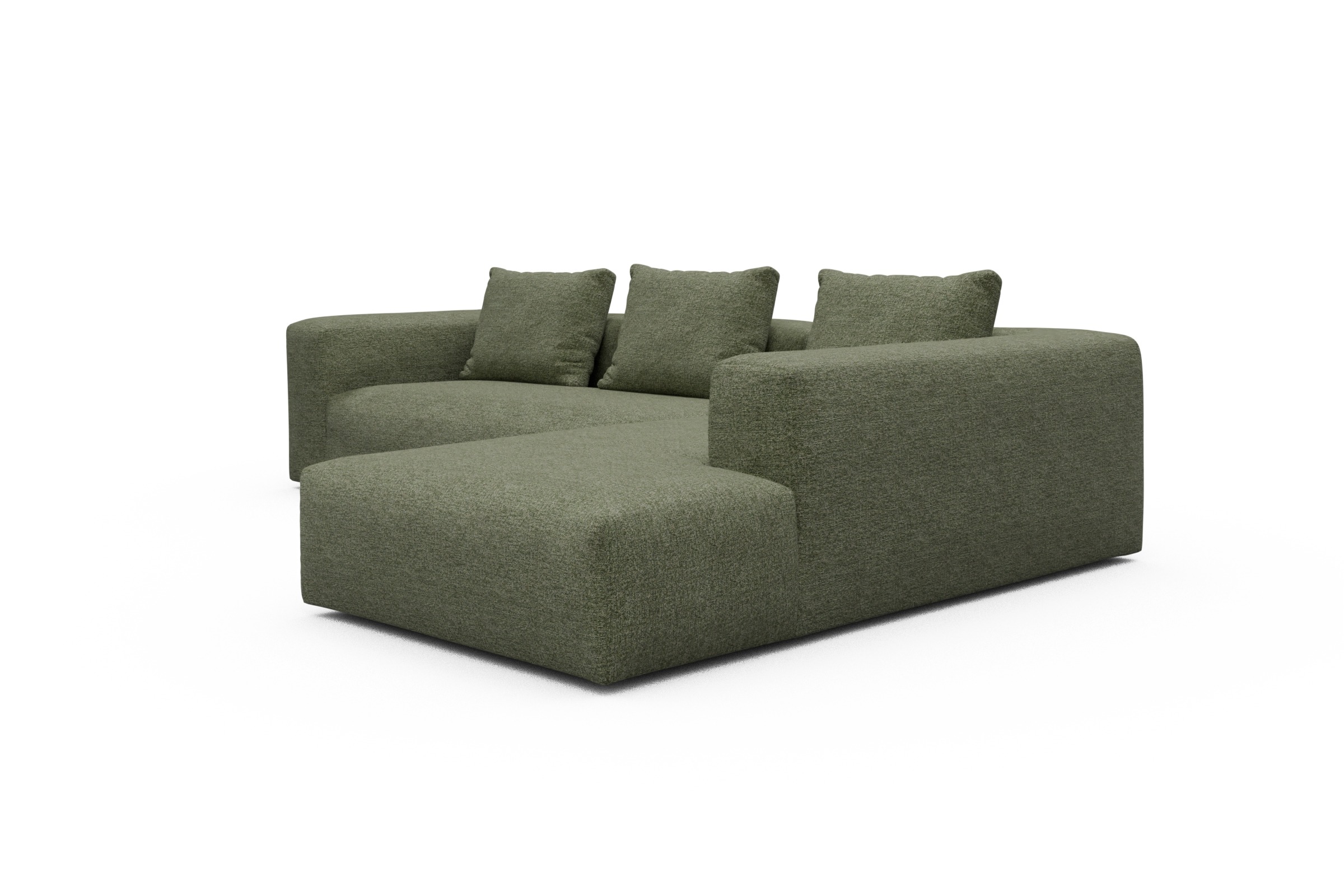 Ecksofa Fred Relax-Ecke rechts mit 2,5-Sitzer Carreno-Vivid-Green