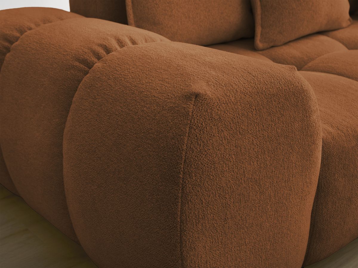 Bobochic Everest Sofa 3-Sitzer, 5 Kissen Melange-Stoff Orange