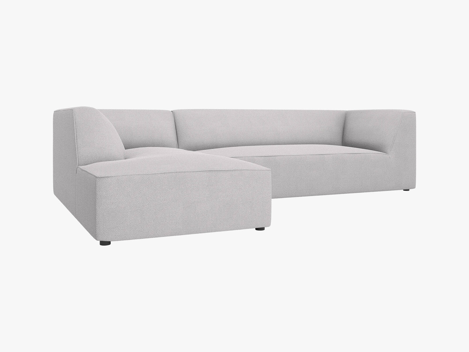 Micadoni 4-Sitzer Modular Sofa Ruby Links Strukturierter Stoff Ottawa Hellgrau
