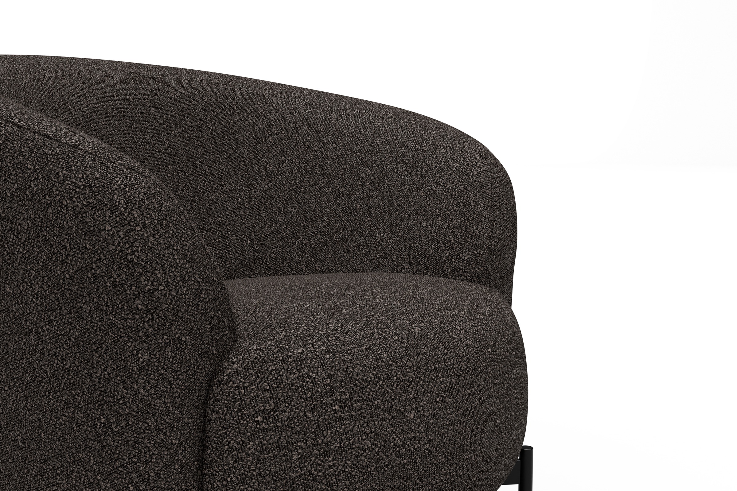 Sessel Ronda X-Metallgestell Schwarz Boucle-Taupe