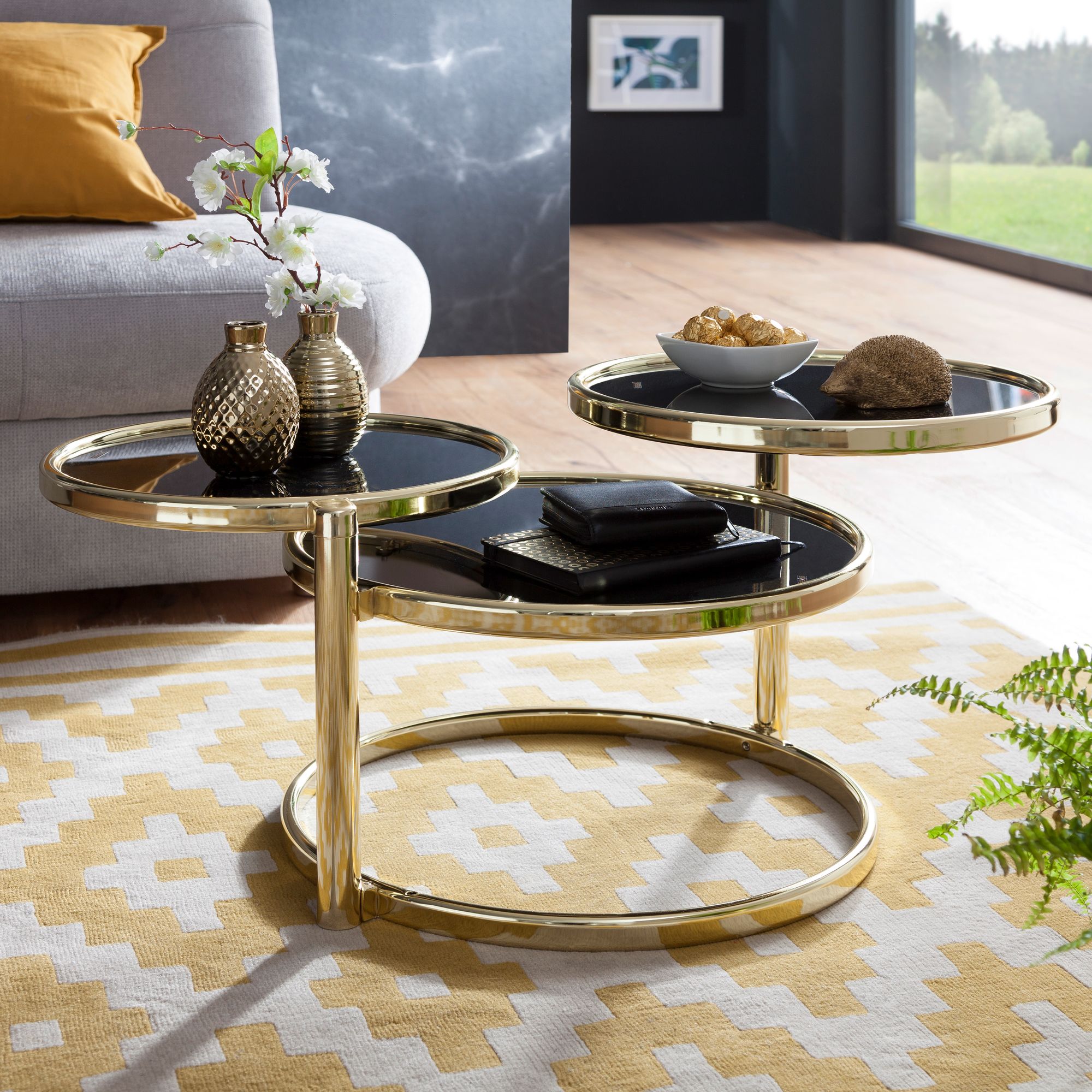 Couchtisch Idestrup Schwarz Ø 58 cm