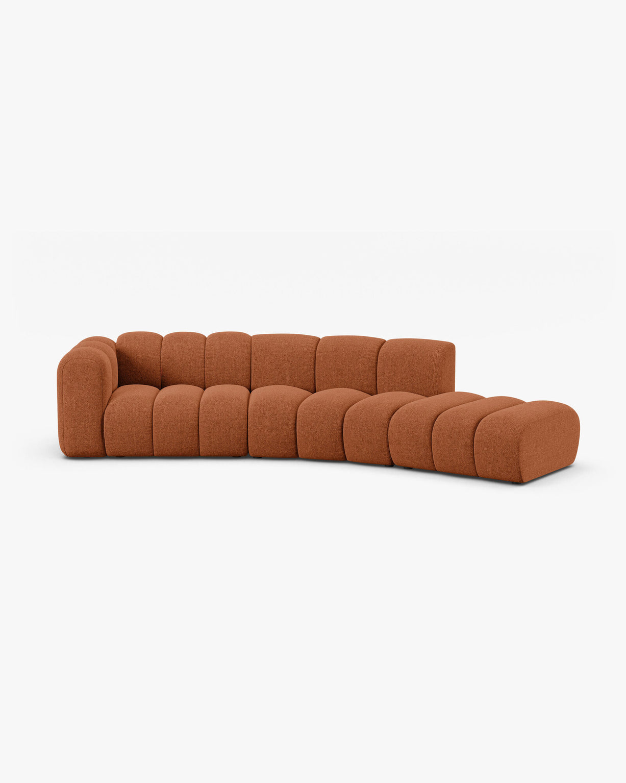 Micadoni Modulares Sofa Lupine 5-Sitzer Rechts Chenille Eden Ziegel