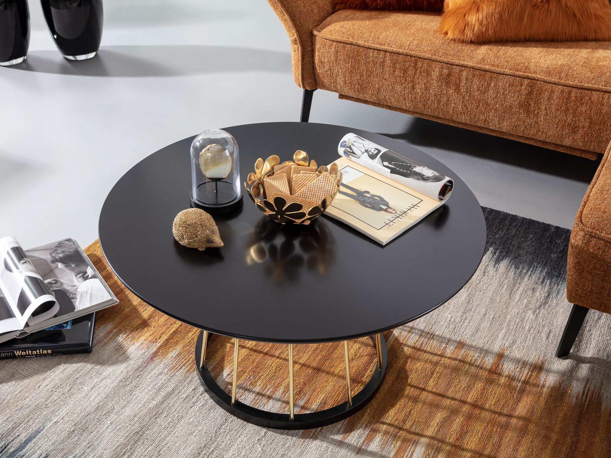 Couchtisch Brekke Schwarz Ø 80 × H 42 cm