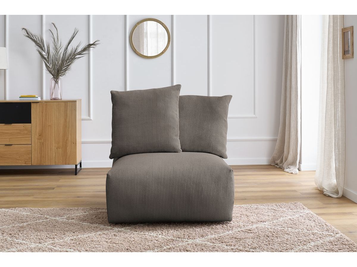 Bobochic Voltaire Sofamodul 1-Sitzer 90 × 100 cm Cordsamt Taupe