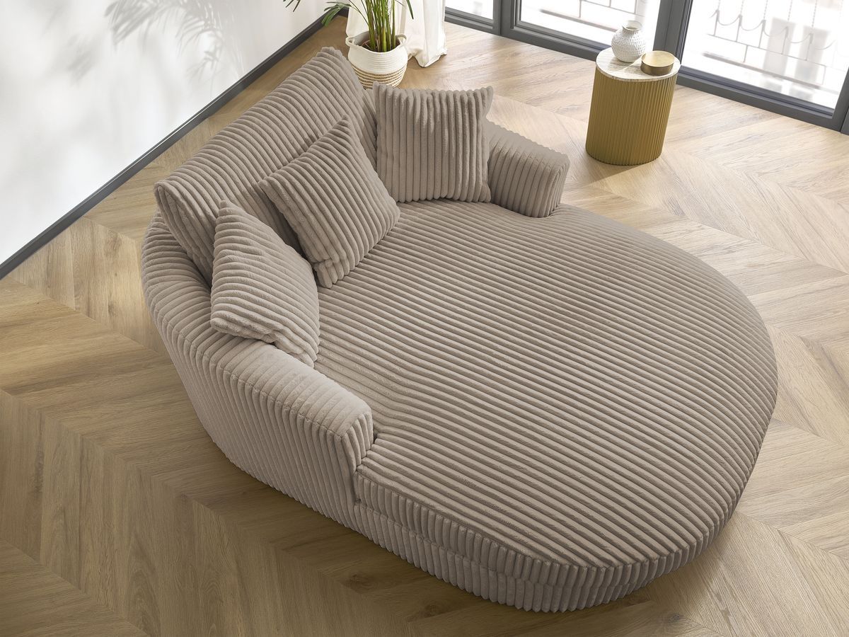 Bobochic Belem Méridienne-Modul Breitcord weich Taupe