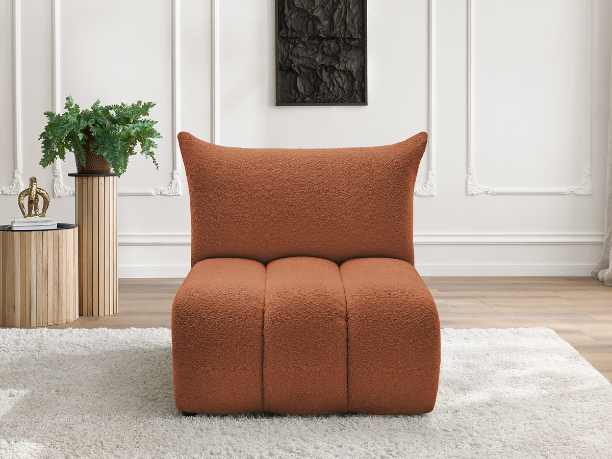 Bobochic Azra Sofamodul 1-Sitzer 90 × 112 cm Bouclé-Stoff Orange