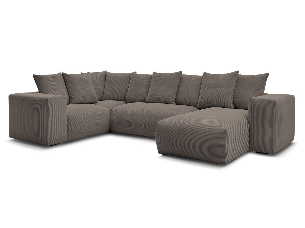 Bobochic Voltaire Wohnlandschaft 356 × 214 cm Cordsamt Taupe Ecke rechts