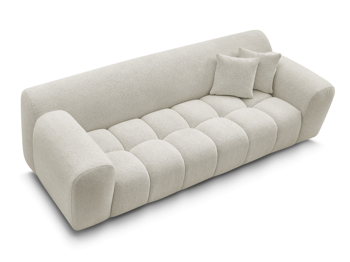 Bobochic Melisse Sofa 3-Sitzer Melange-Stoff Weiß