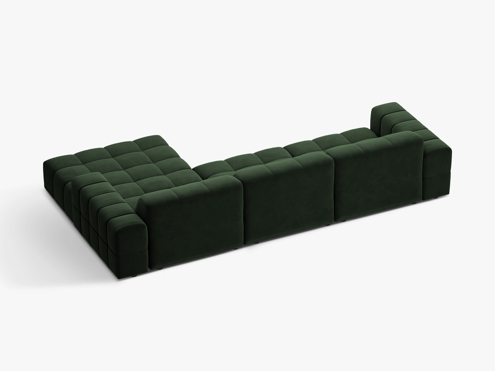 Micadoni Ecksofa Jennifer 4-Sitzer Rechts Samt Venus Flaschengrün