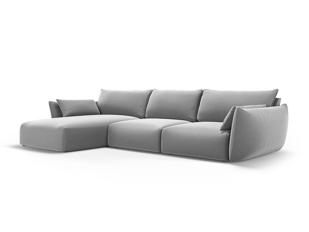 Cosmopolitan Design Ecksofa Matera 4-Sitzer Samt Salvador Grau Links