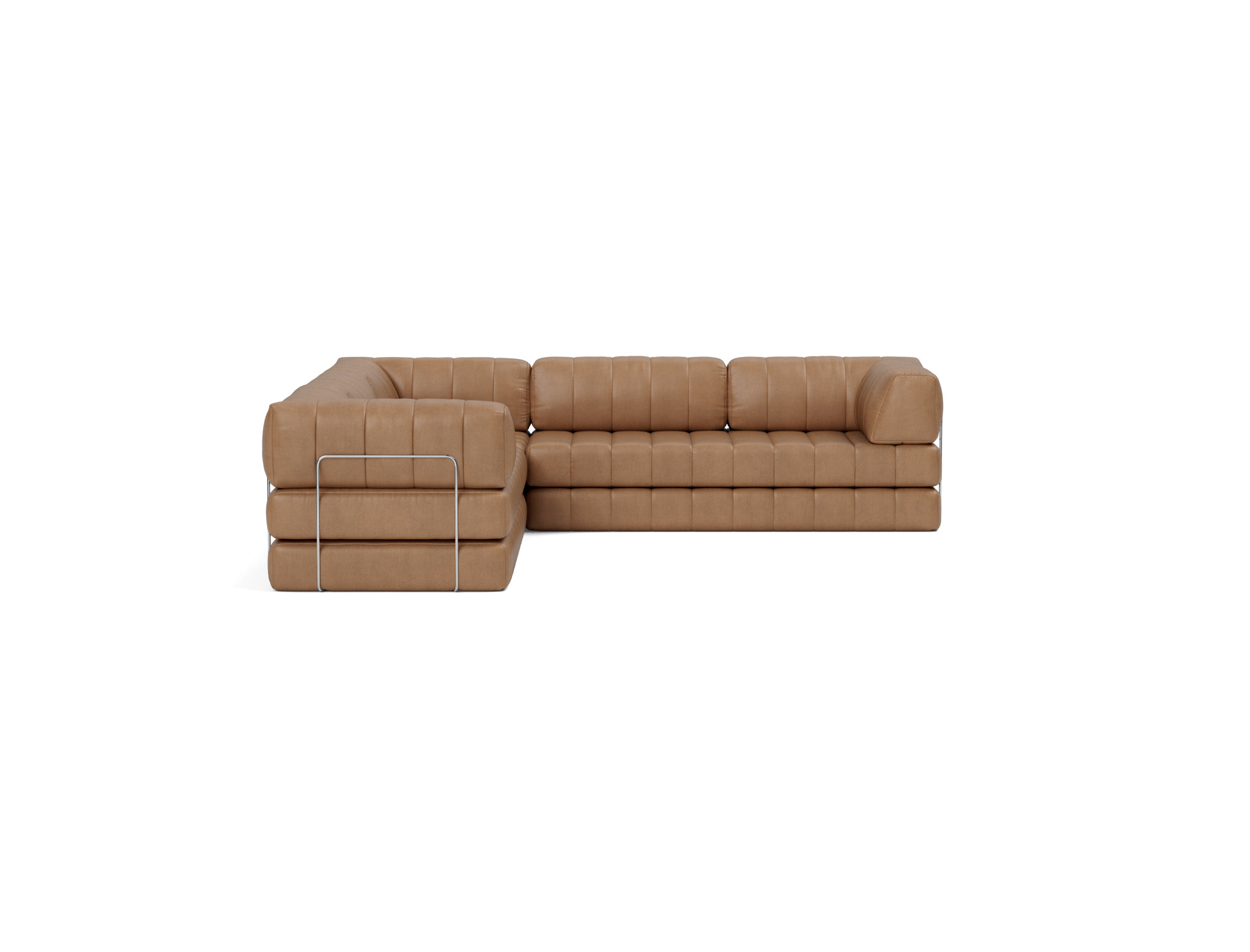 Eck-Schlafsofa CozyPad mit Armlehnen Lederoptik Faunal 551-Brown