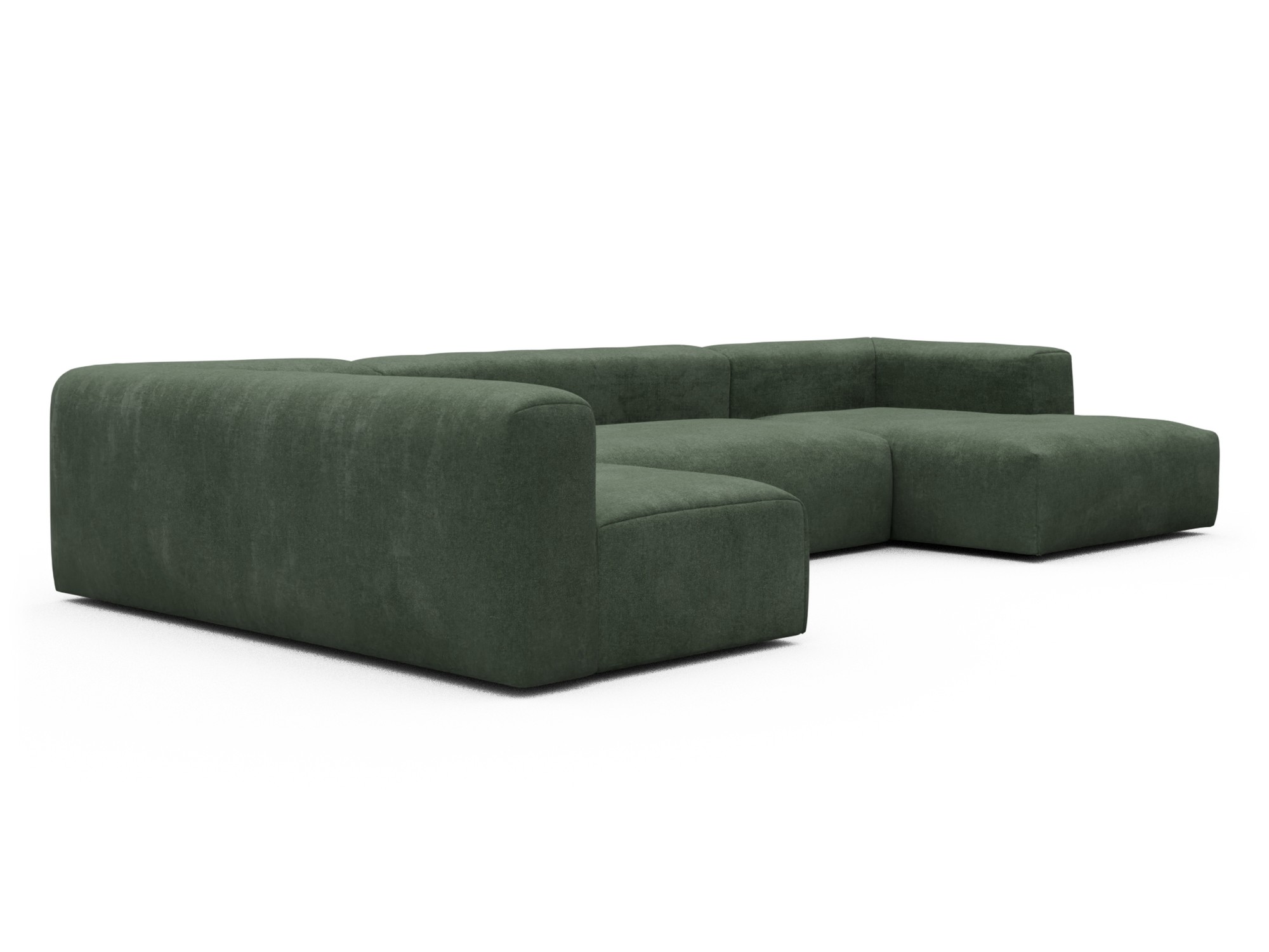 Skandi Home Wohnlandschaft Fred Chaiselongue rechts mit 2-Sitzer und lange Armlehne links Casone-Forest-Green moebelfaktor