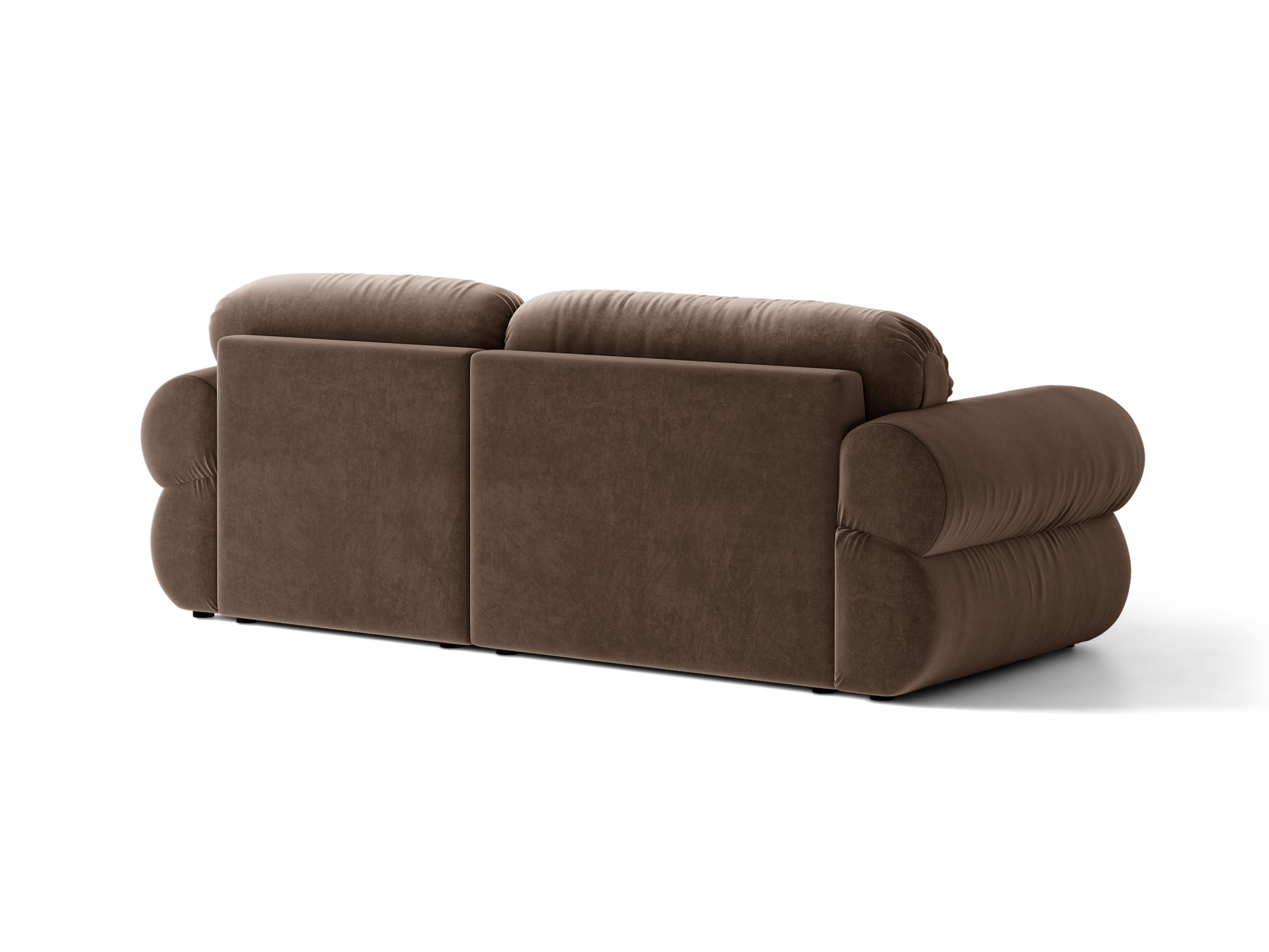 Micadoni Ophelia Ecksofa 4-Sitzer Links Samt Salvador Schokolade