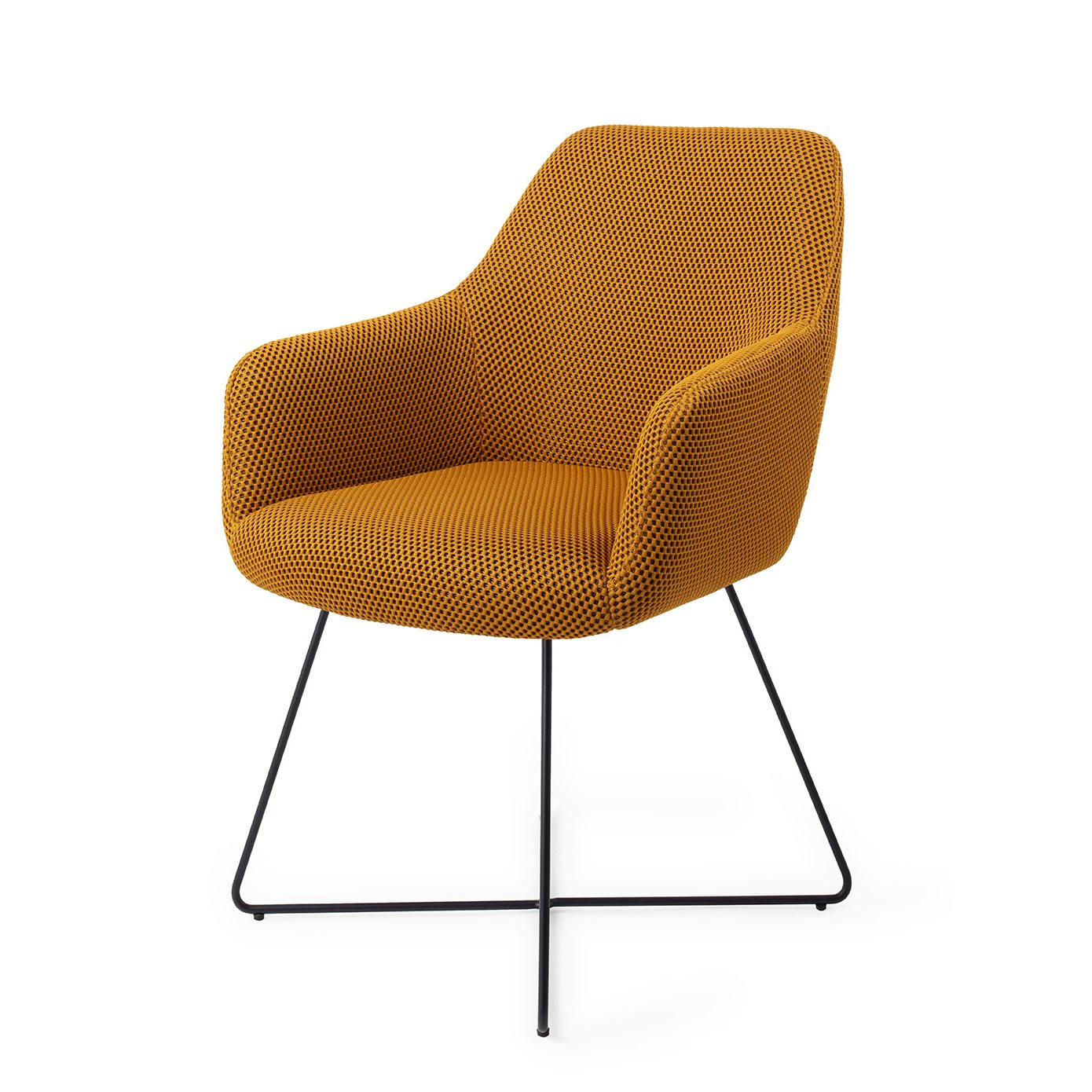Jesper Home Esszimmerstuhl Hiroo Groovy-Garam Cross Schwarz