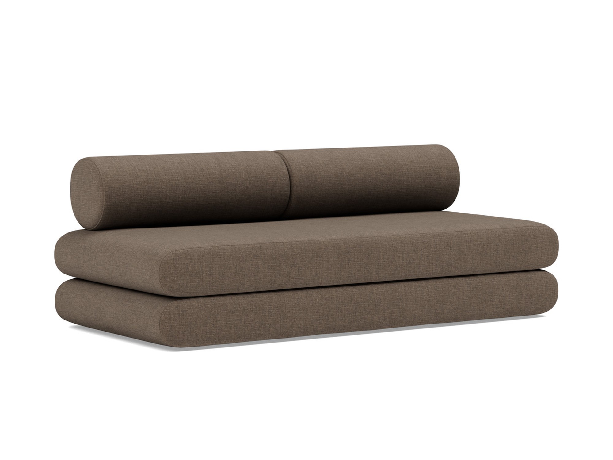 Tagesbett Circlus mit Rückenrollen Chenille Esina 411-Cedar-Brown