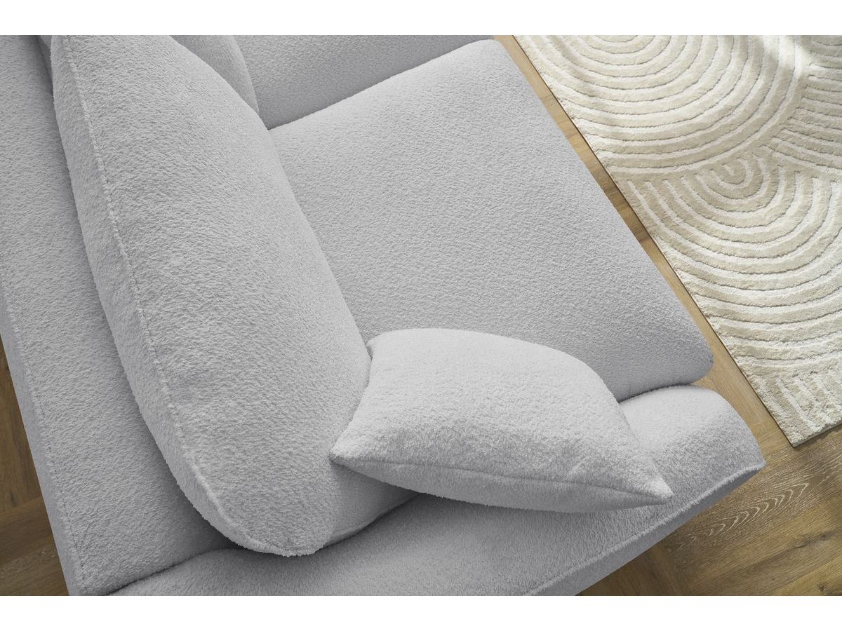 Bobochic Cezanne Schlafsofa 3-Sitzer Bouclé-Stoff Hellgrau, Liegefläche 140 × 194 cm