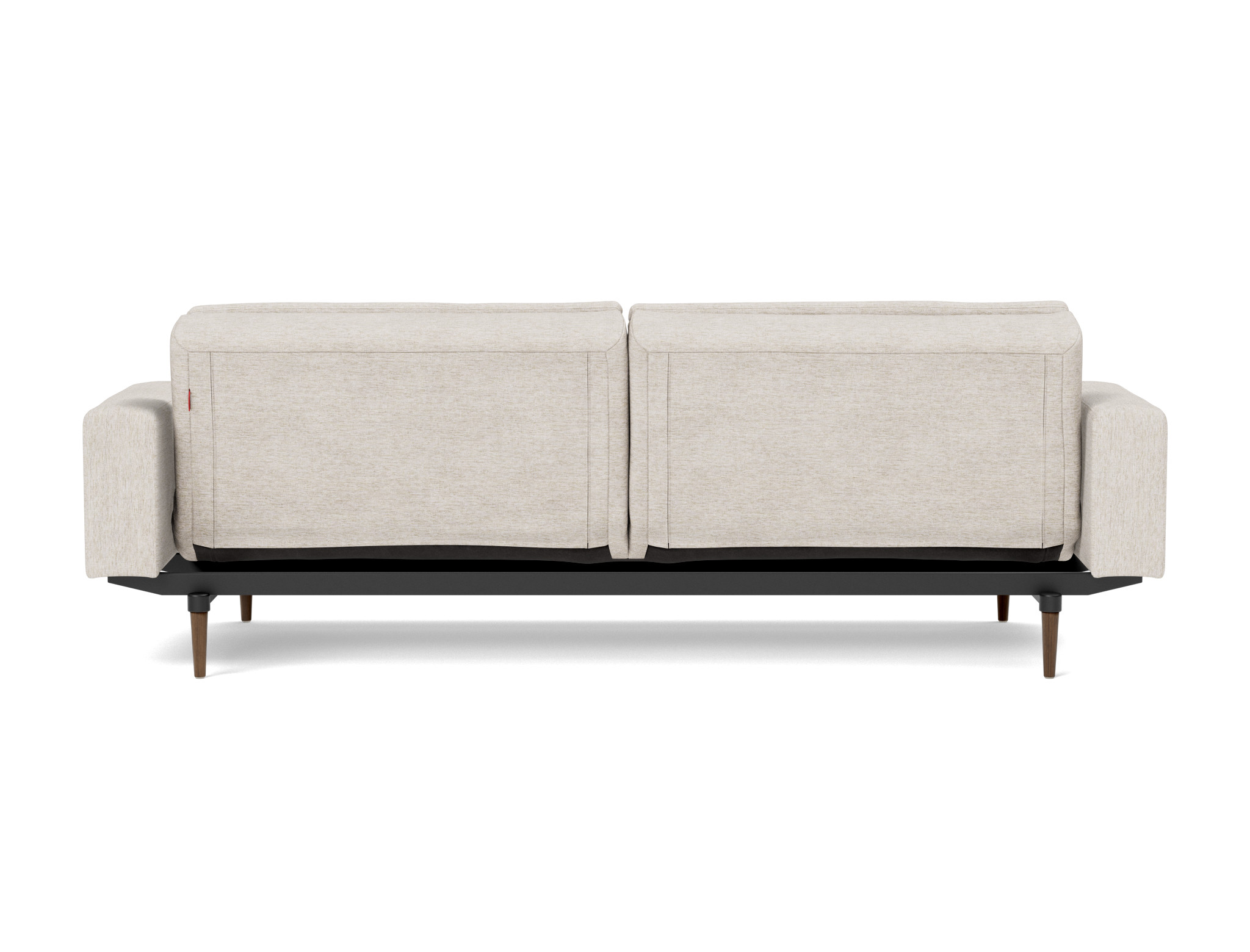 Schlafsofa Dublexo mit Armlehnen Chenille Yuveno 470-Natural Beine Styletto Eiche dunkel