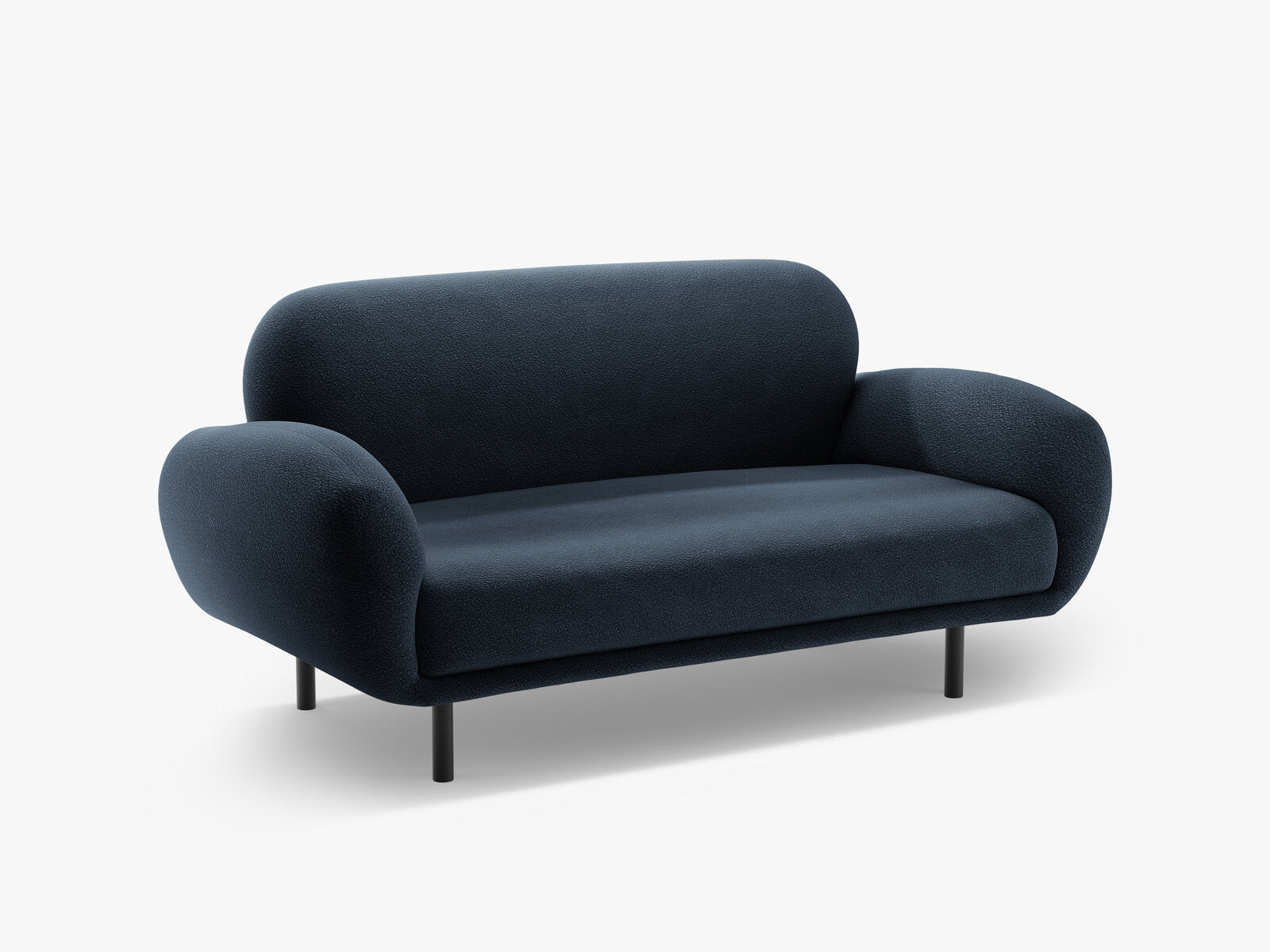 Micadoni Sofa Poppy 2-Sitzer Boucle Baloo Dunkelblau