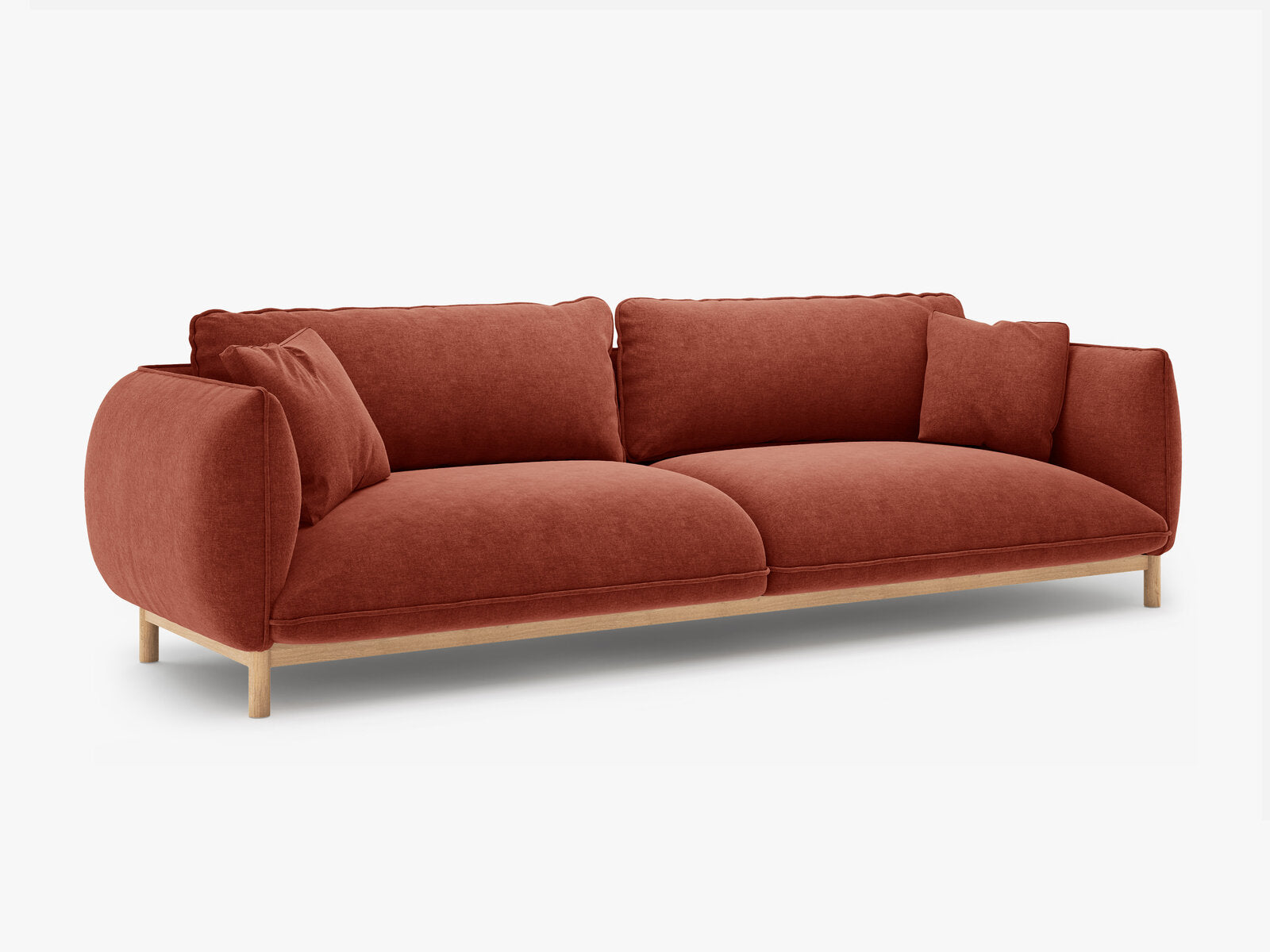 Micadoni Ada Sofa 4-Sitzer Strukturierter Stoff Wind Kastanienbraun