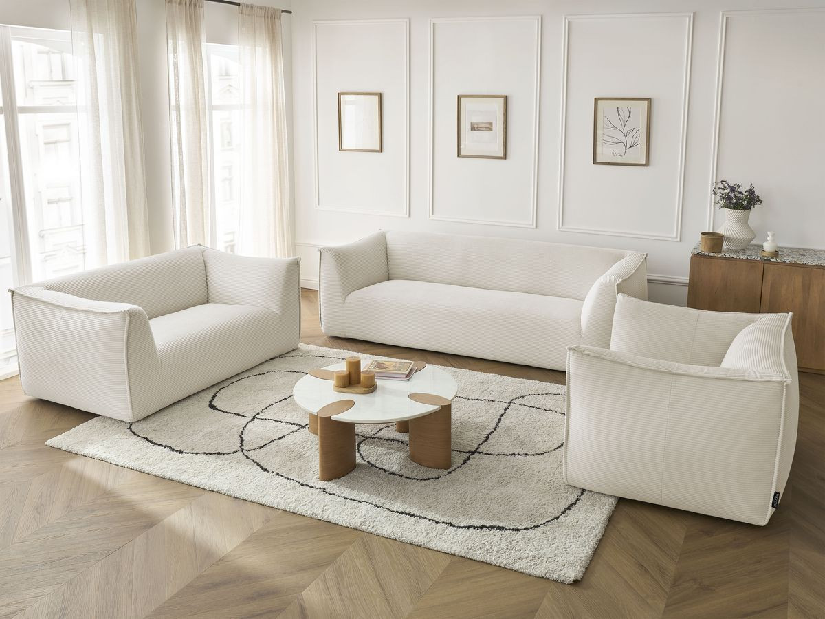 Bobochic Giorgia Sofa 5-Sitzer 534 × 100 cm Cordsamt Beige