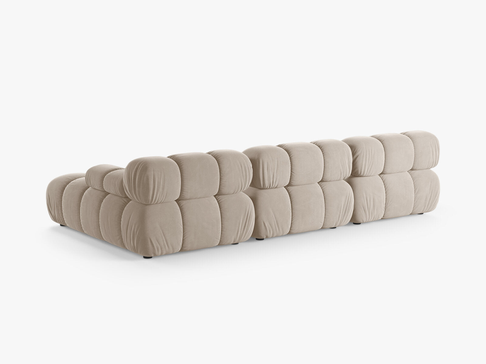 Micadoni Modulares Ecksofa Bellis 4-Sitzer Rechts Samt Bluvel Dunkelbeige