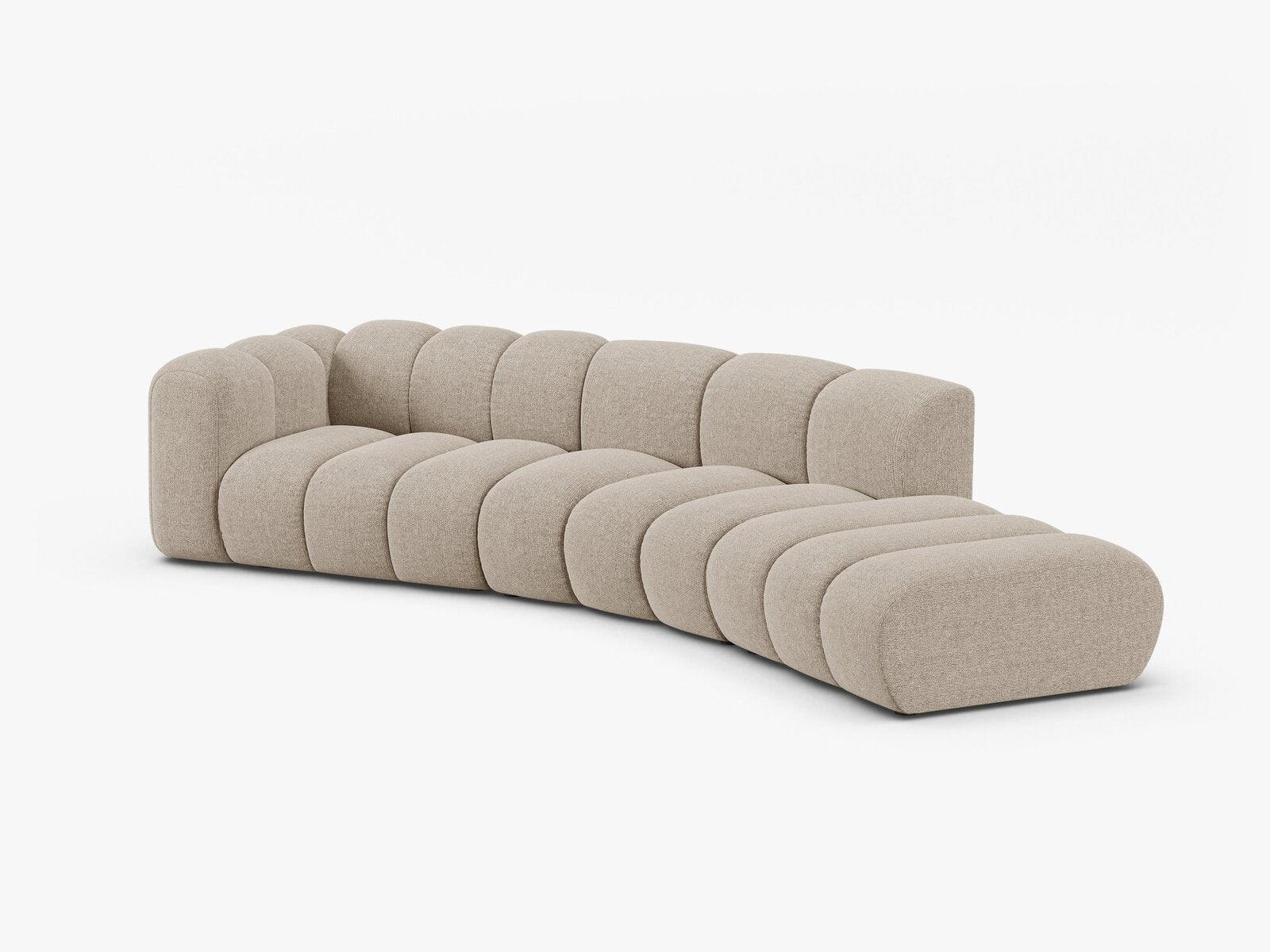 Micadoni Modulares Sofa Lupine 5-Sitzer Rechts Chenille Eden Dunkelbeige