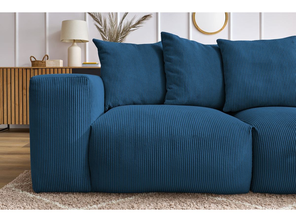 Bobochic Voltaire Sofa 3-Sitzer 248 × 100 cm Cordsamt Dunkelblau