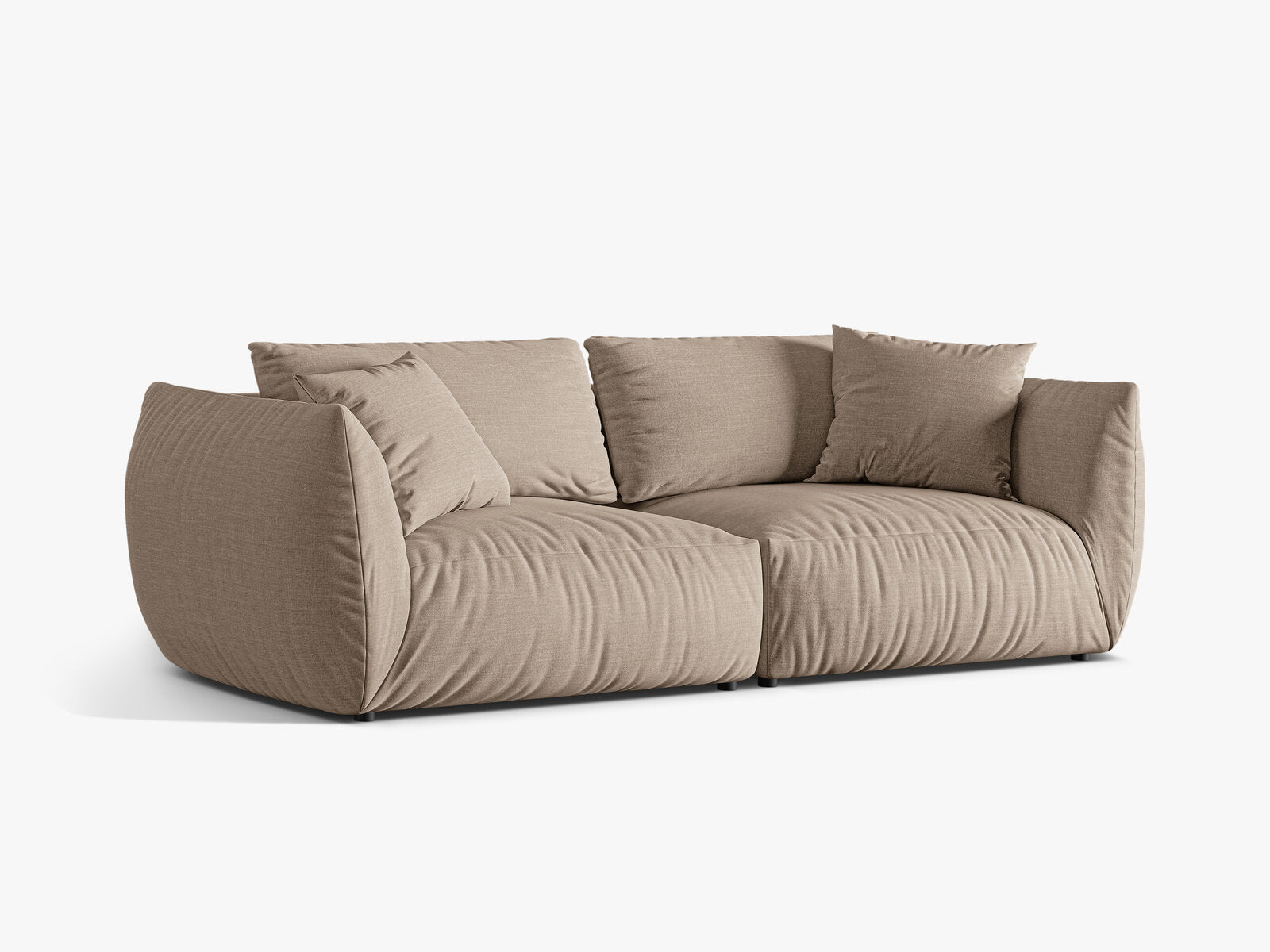 Micadoni Sofa Chris 4-Sitzer Strukturierter Stoff Sand