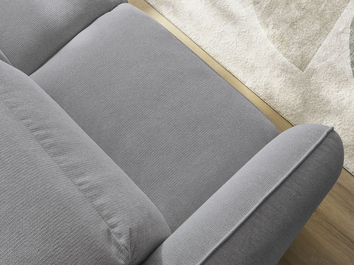 Bobochic Achille Schlafsofa 3-Sitzer Melange-Stoff Hellgrau, Liegefläche 160 × 200 cm