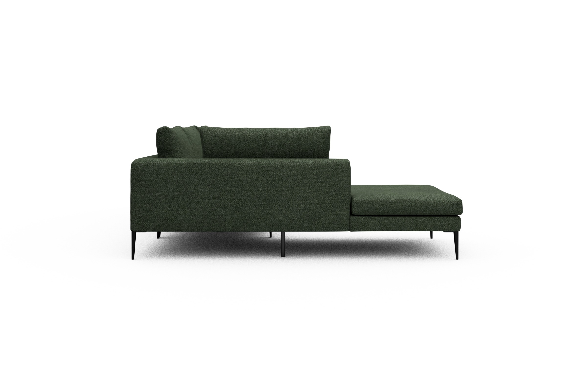 Ecksofa Paul Relax-Ecke rechts mit 3-Sitzer Vanora-Deep-Green